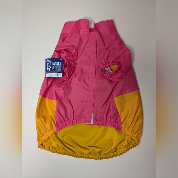 NWT Pet Windbreaker Jacket Large Pink and Yellow/Orange - Picture 2 of 8